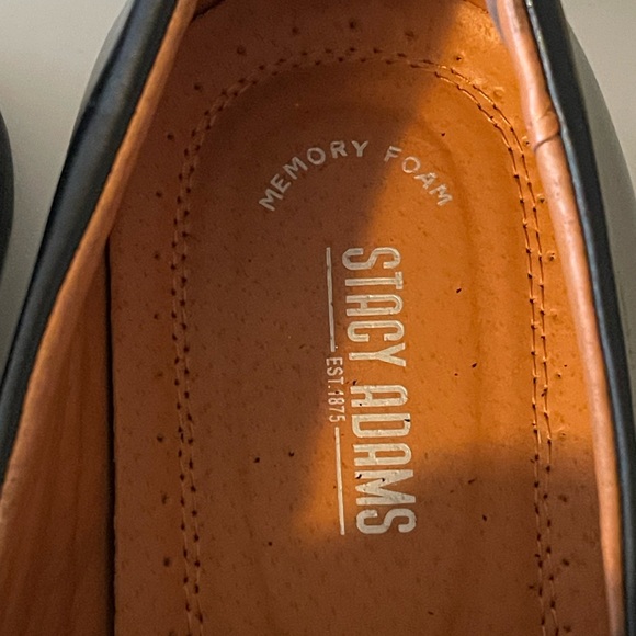 Stacy Adams, Mens Black Pierce Moe Toe Slip On Penny Loafer, Size 14M Excellent - Picture 3 of 11